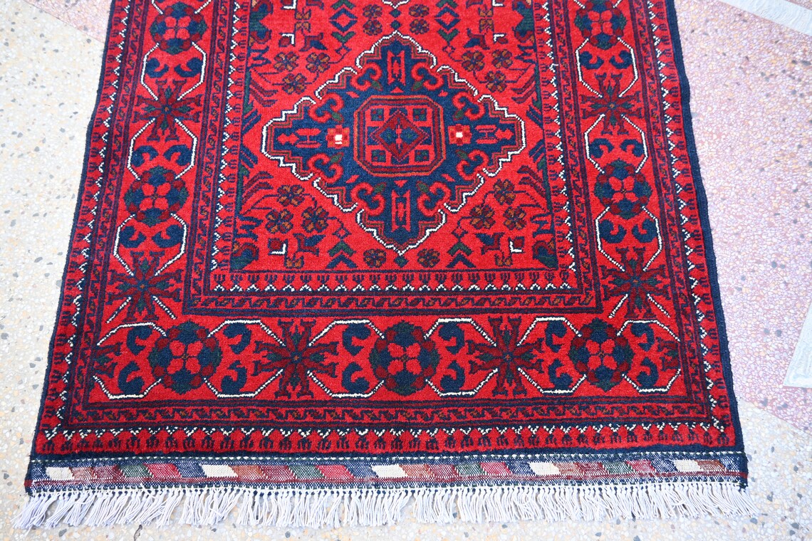 AFGHAN KHAL HANDKNOTTED KUNDUZI RUNNER (85 x 200 cm)
