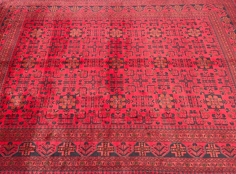 RED TRIBAL AFGHAN KHAL RUG (200 x 300 cm)