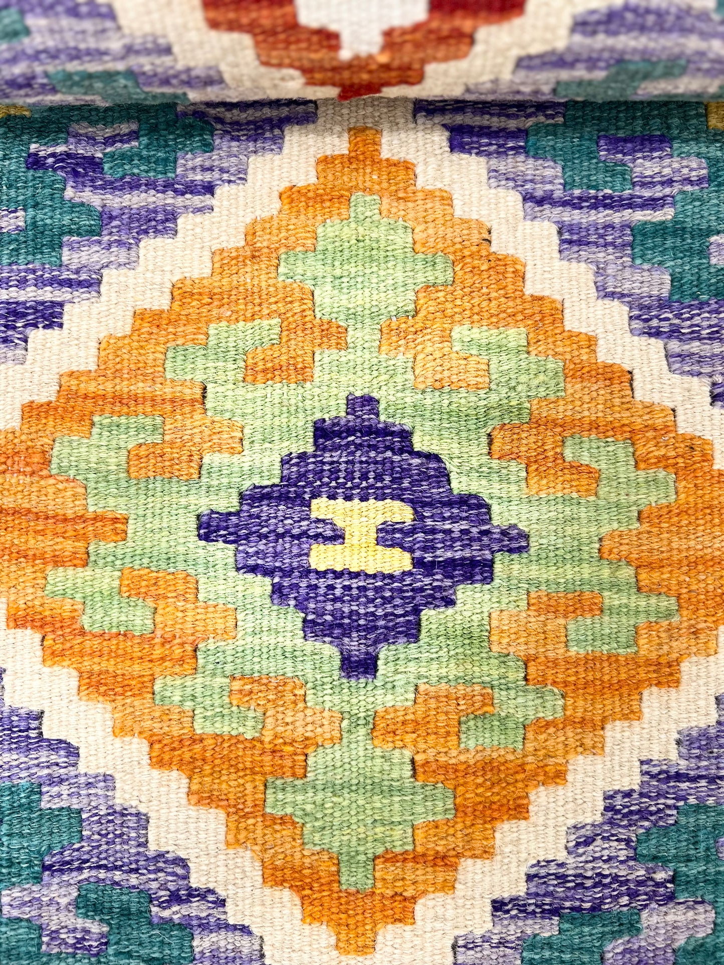 MULTICOLOUR AFGHAN BOHO KILIM RUNNER (78 x 400 cm)