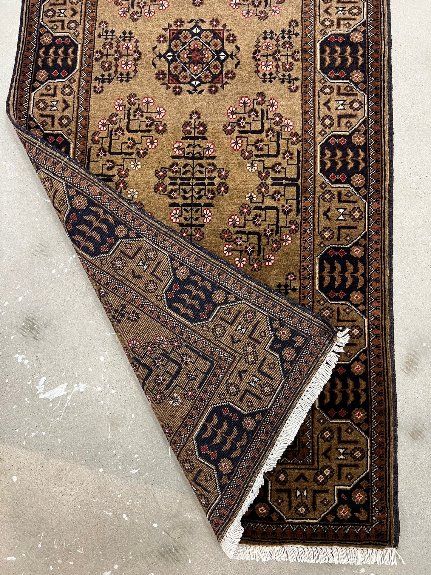 AFGHAN HAND-KNOTTED MERINO WOOL RUNNER (80 x 200 cm)