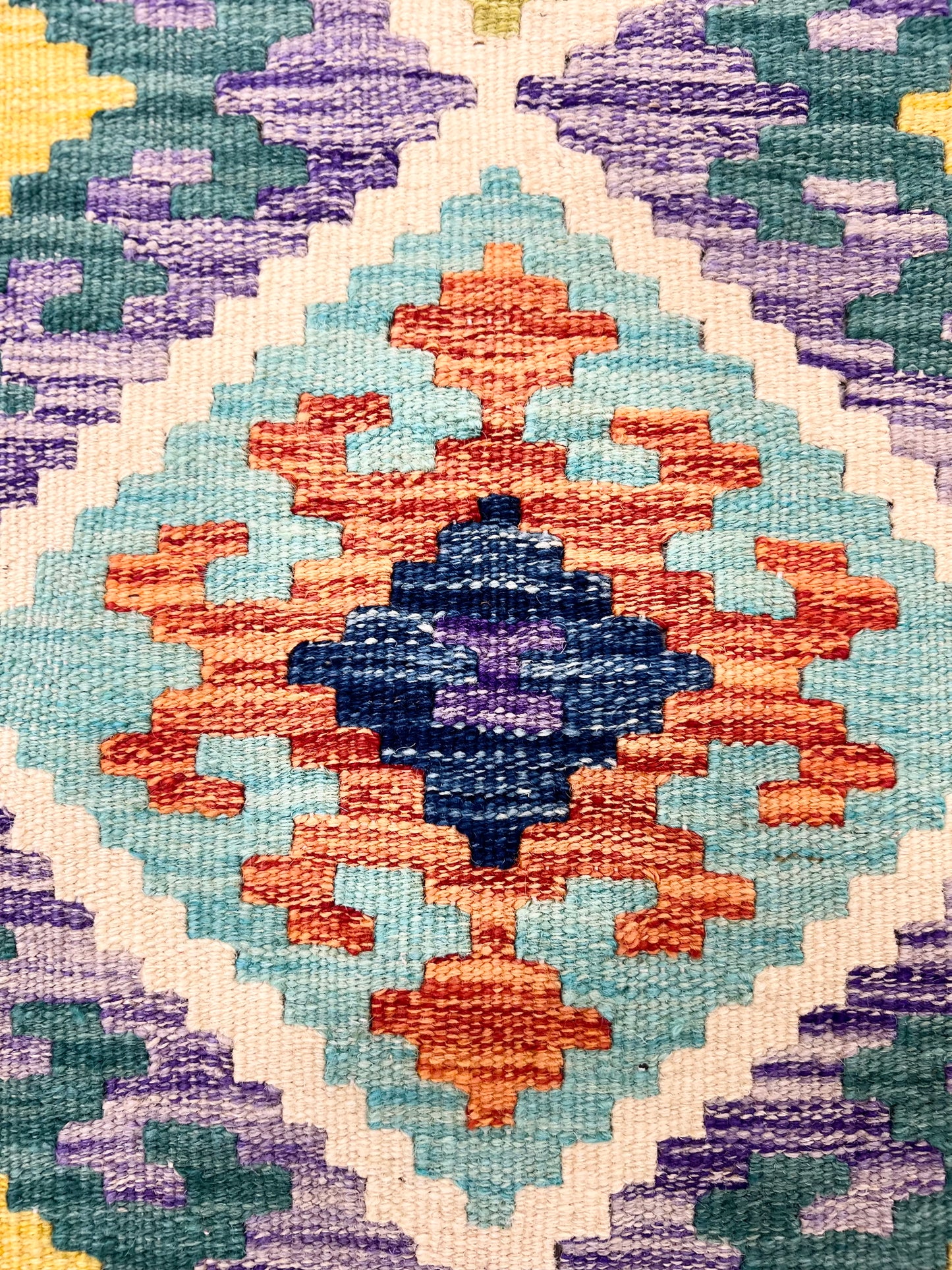 MULTICOLOUR AFGHAN BOHO KILIM RUNNER (78 x 400 cm)