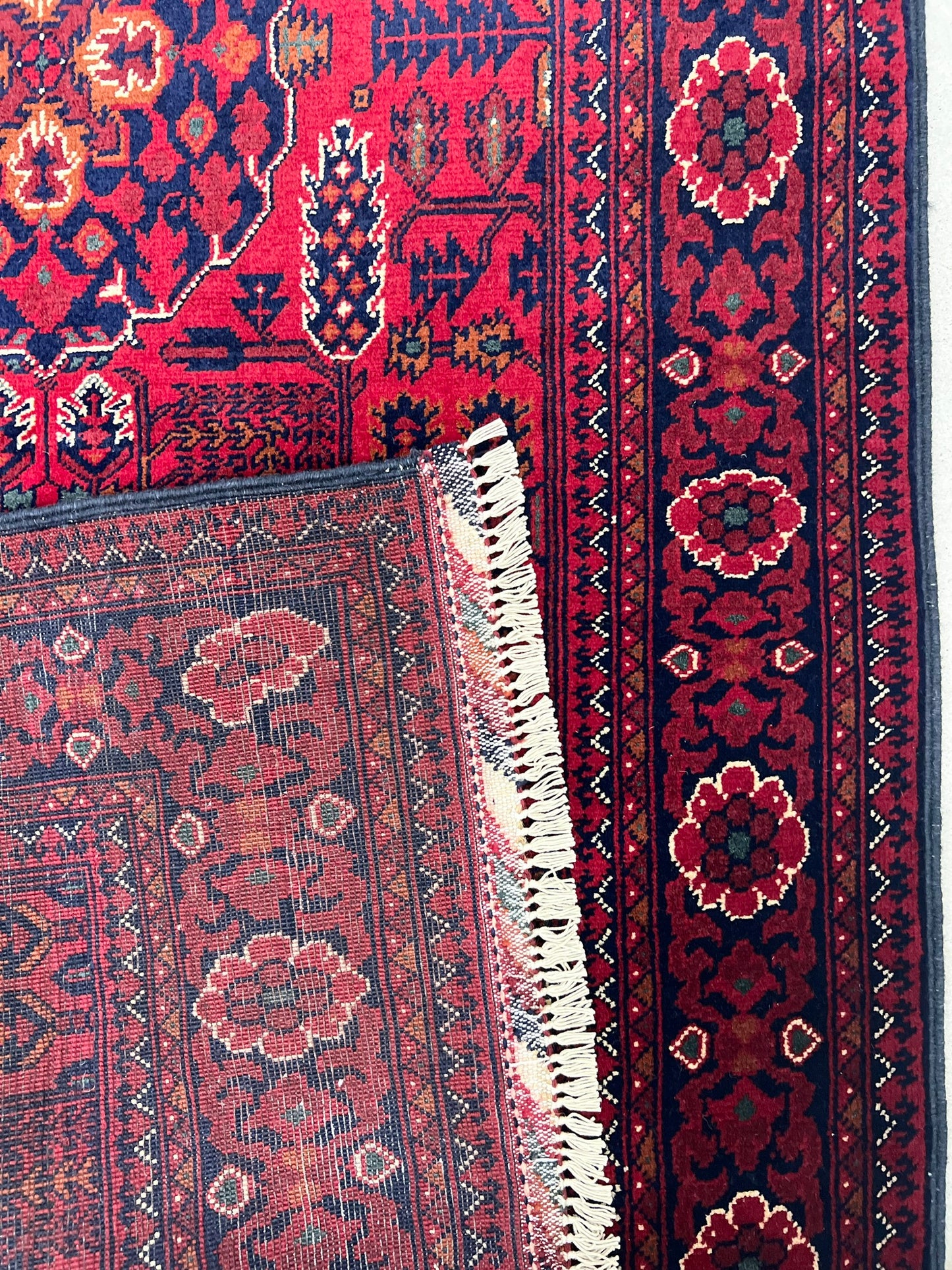 KHAL WOOL RED VINTAGE AFGHAN RUG (98cm x 158 cm)