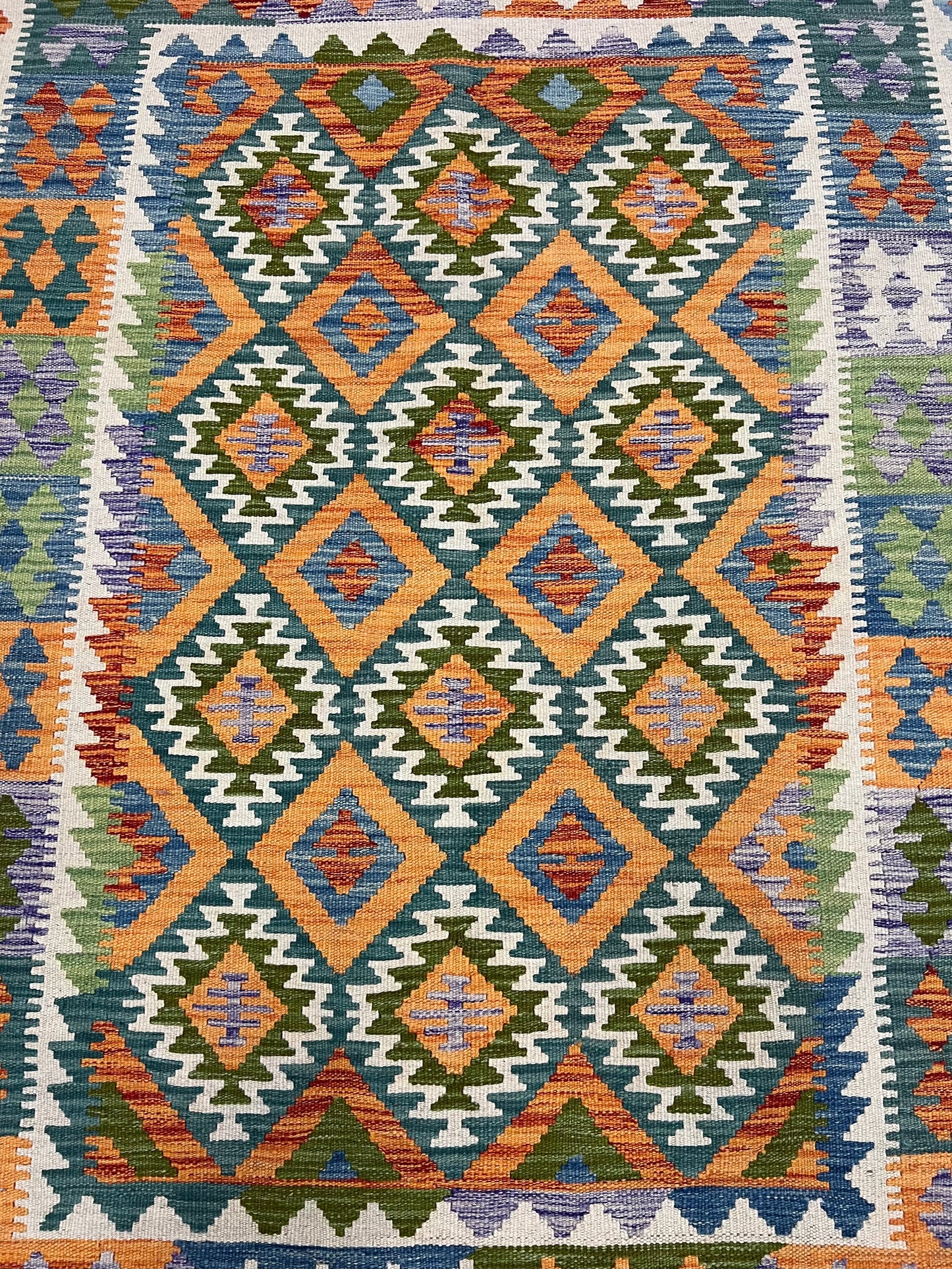 HANDKNOTTED WOOL BOHEMAIN AFGHAN KILIM RUG (146 x 200 cm)