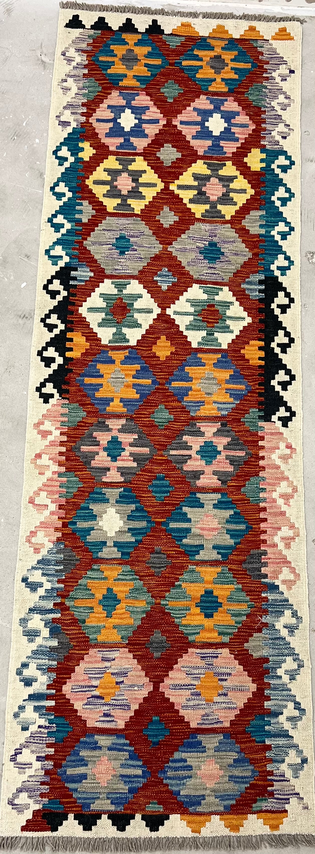 MULTICOLOR AFGHAN KILIM RUNNER (77cm x 244cm)