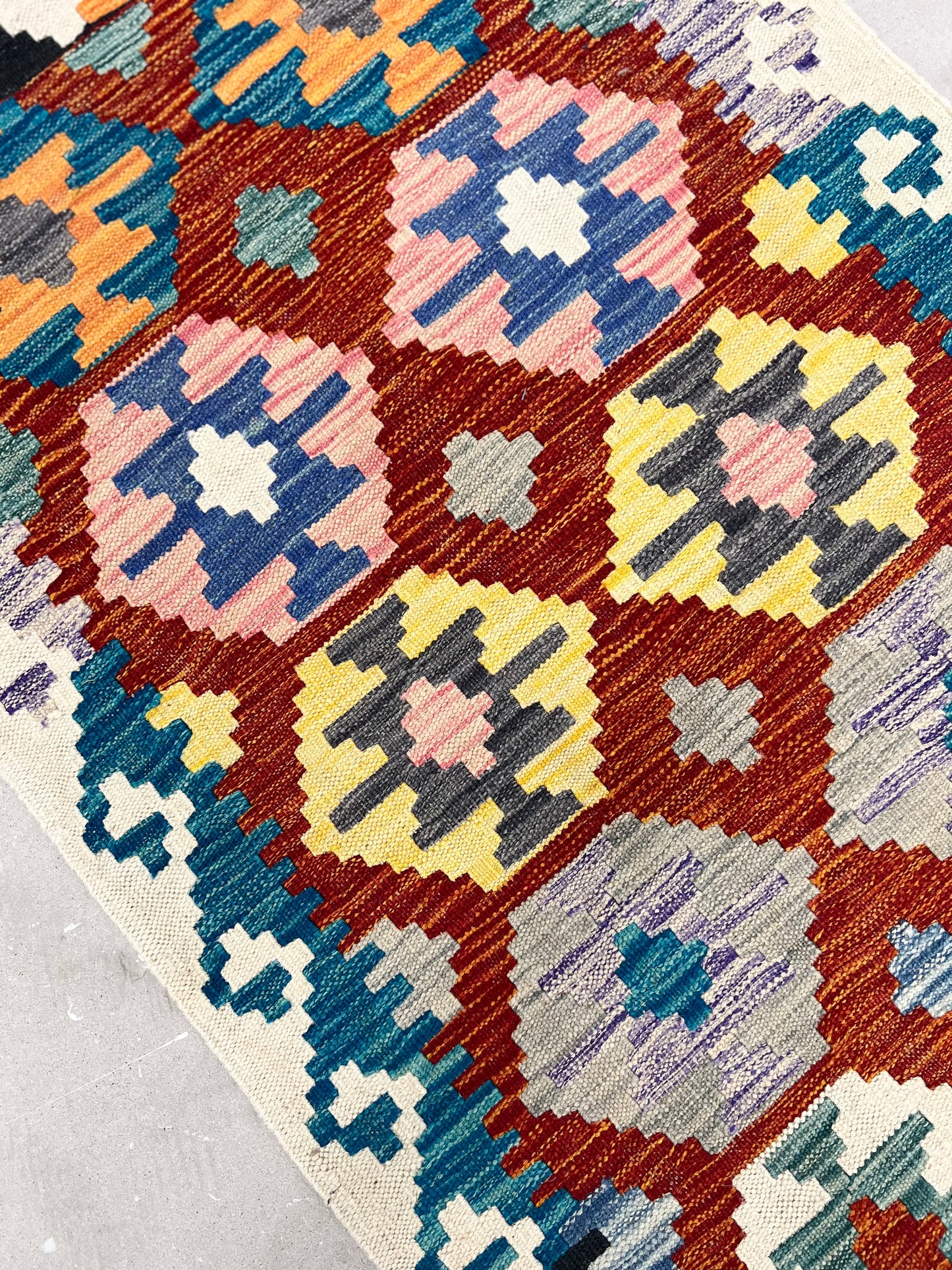 MULTICOLOR AFGHAN KILIM RUNNER (77cm x 244cm)