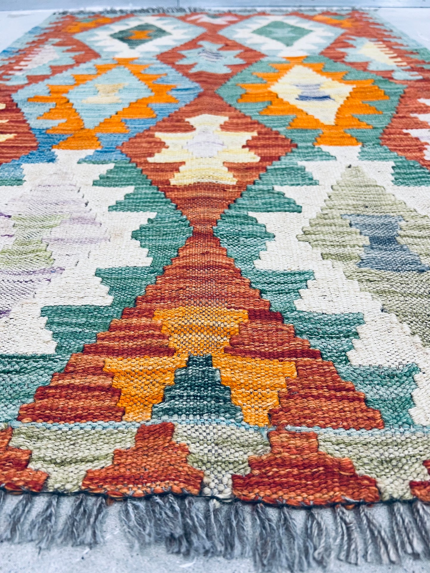AFGHAN MULTICOLOR BOHO KILIM RUG (83 x 123 cm)