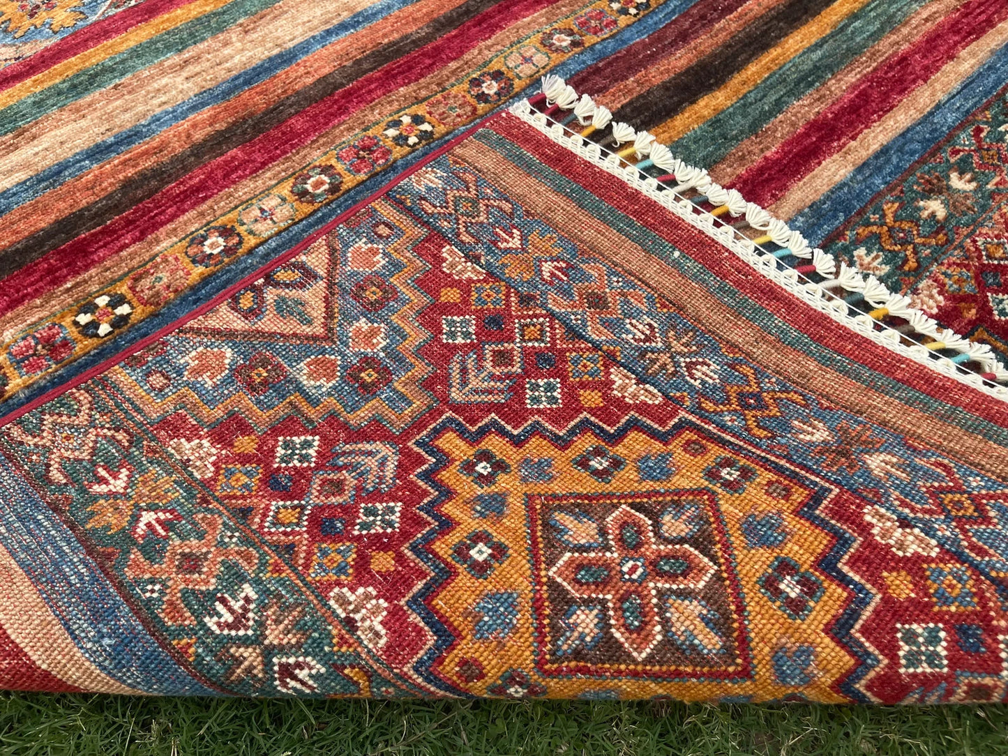 FINE HANDWOVEN KHORJIN CHOBI RUG MULTICOLOUR (240H x 178W)