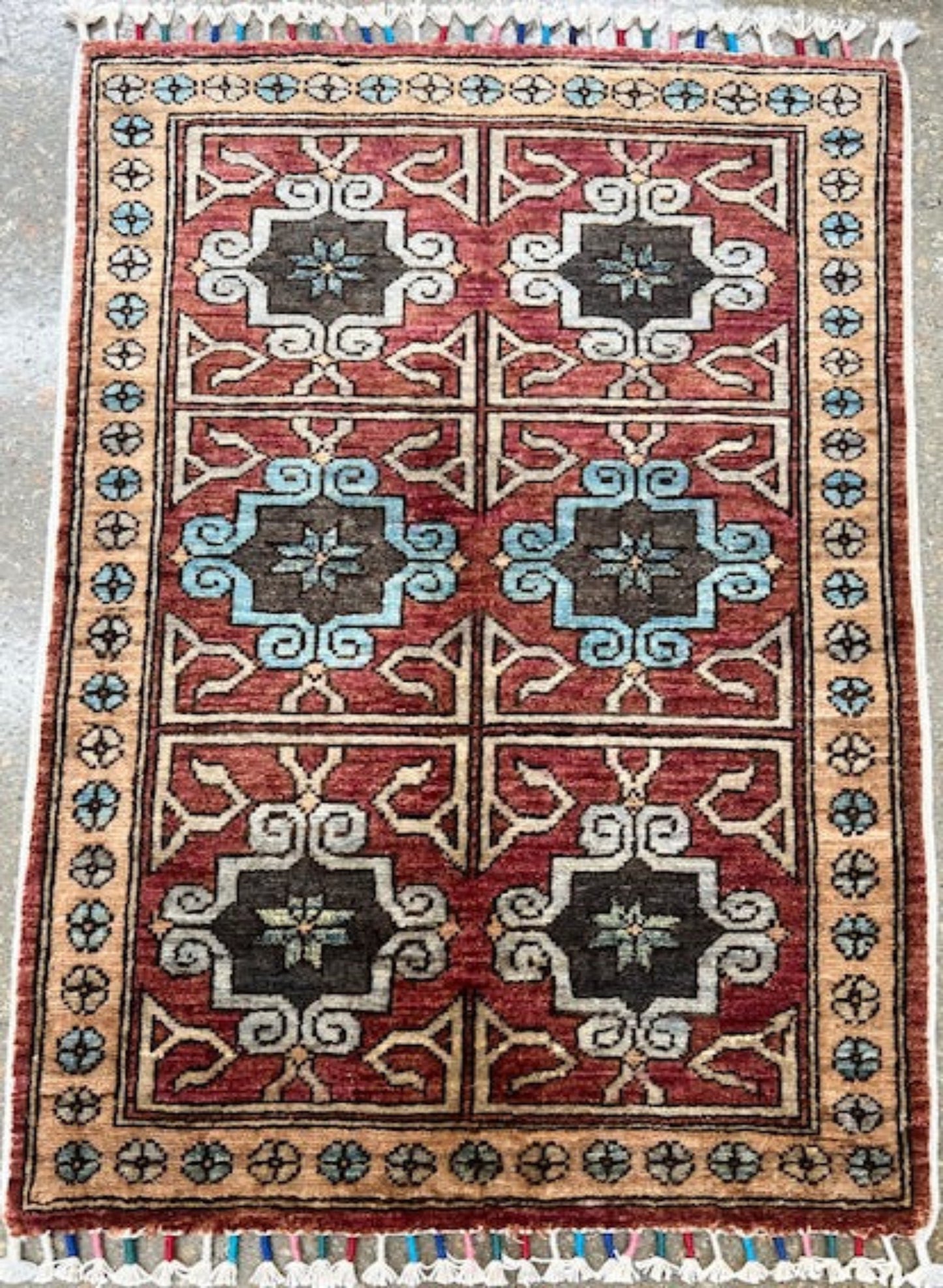 AFGHAN CHOBI HANDKNOTTED RUG (56 X 89 cm)