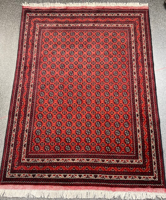 AFGHAN HANDWOVEN WOOL AFGHAN MOWRI GUL RUG (148 x 197 cm)