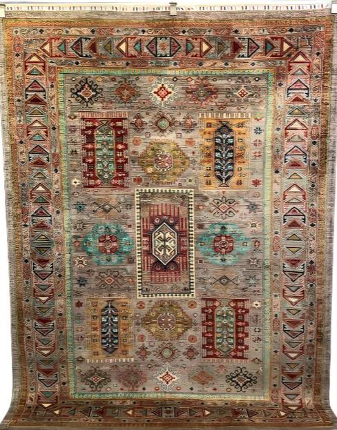 AFGHAN VEG DYE CHOBI WOOL RUG (253cm x 175cm)
