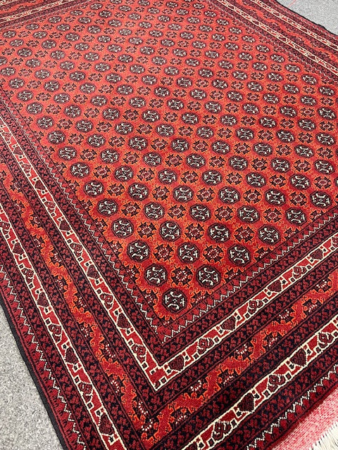 AFGHAN HANDWOVEN WOOL AFGHAN MOWRI GUL RUG (148 x 197 cm)