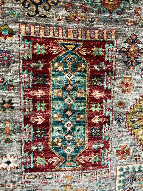 AFGHAN VEG DYE CHOBI WOOL RUG (253cm x 175cm)