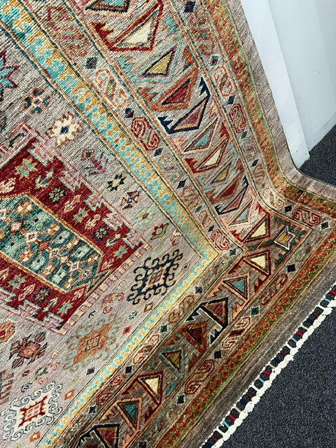 AFGHAN VEG DYE CHOBI WOOL RUG (253cm x 175cm)