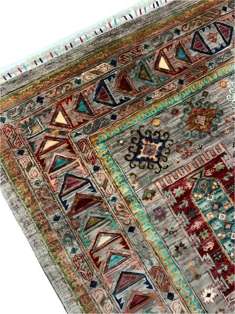 AFGHAN VEG DYE CHOBI WOOL RUG (253cm x 175cm)