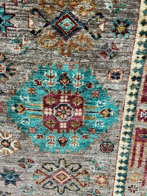 AFGHAN VEG DYE CHOBI WOOL RUG (253cm x 175cm)