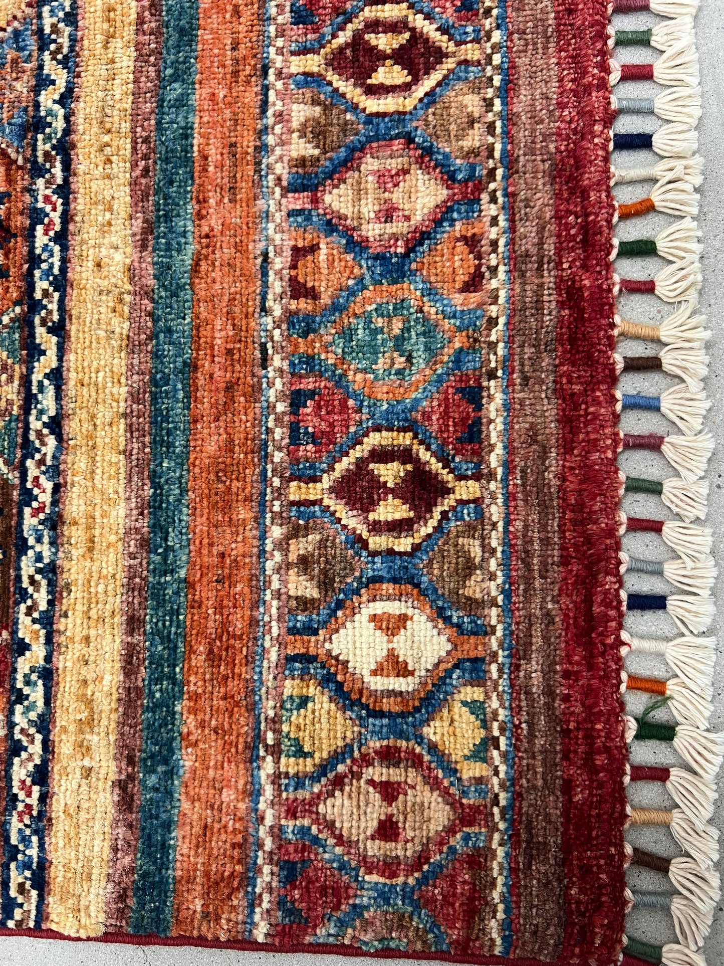 AFGHAN KHURJIN HAND-KNOTTED WOOL MULTICOLOR RUG (78 x 130 cm)